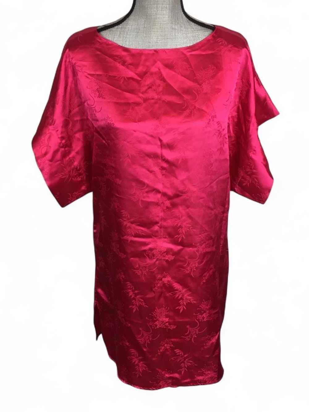 Vintage 70s 80s California Dynasty Size Medium M Pink Night Gown Dress Floral